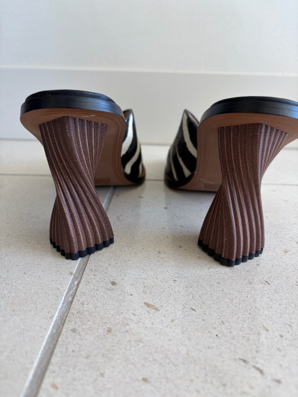 Sam Edelman Zebra-Print Mule Heels - Black & White - Picture 4 of 4